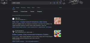 edible crystals on search engines